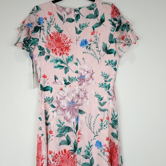 Kensie Floral High-Low Maxi Dress in Blush Size 10, NWT - Picture 4 of 14